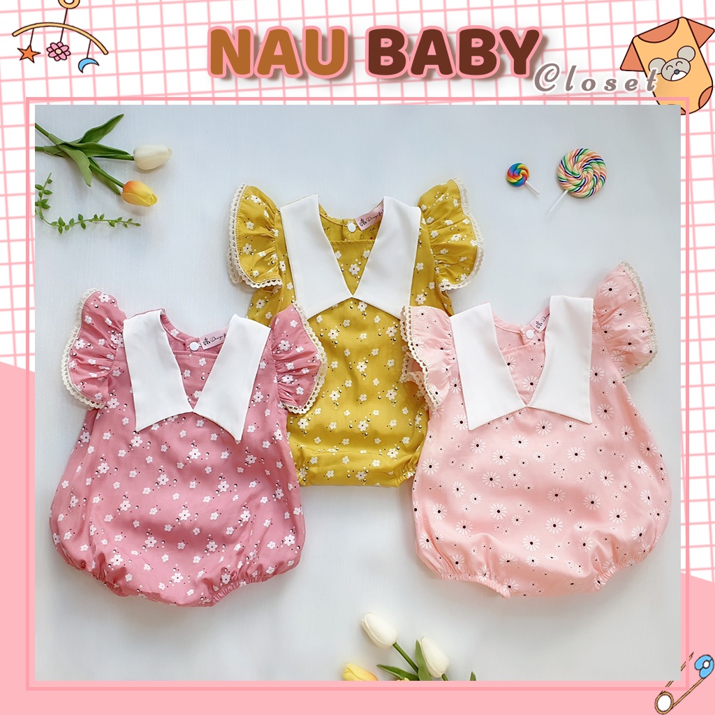 Body chip bé gái tay bèo cánh tiên Chất đũi lạnh nhiều màu Size 5kg đến 13kg Nau Closet