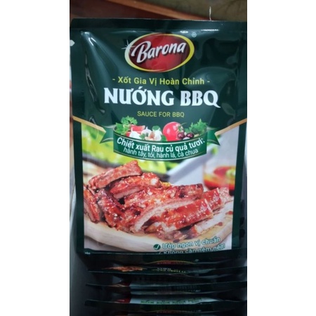 Xốt gia vị hoàn chỉnh nướng BBQ Barona gói 80g
