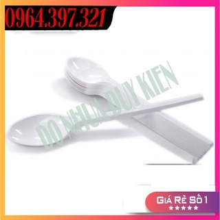 Gói 90 Chiếc Muỗng Thìa Nhựa Trắng Cho Hộp Cơm Văn Phòng , Thìa Nhựa Nhật Anh Dùng 1 Lần Loại Xịn