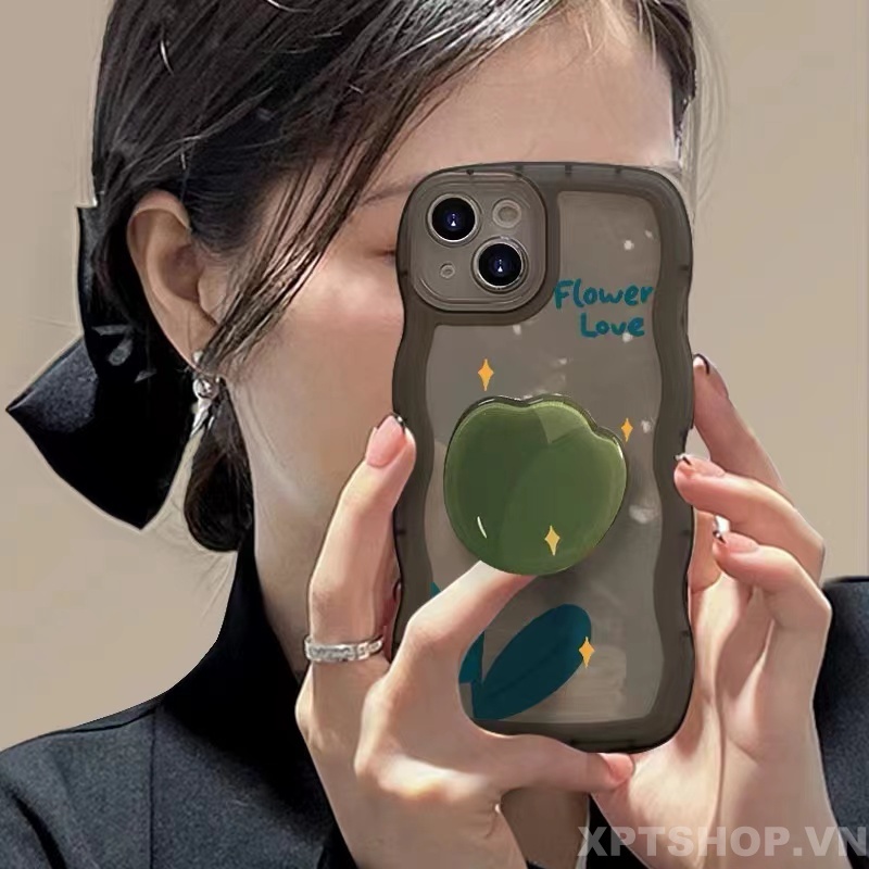 Ốp Điện Thoại Silicone Nhám Chống Sốc Toàn Diện In Hình Hoa tulip Có Giá Đỡ Cho iPhone 14 Pro Max 13 Pro Max 12 Pro Max 11 Pro Max