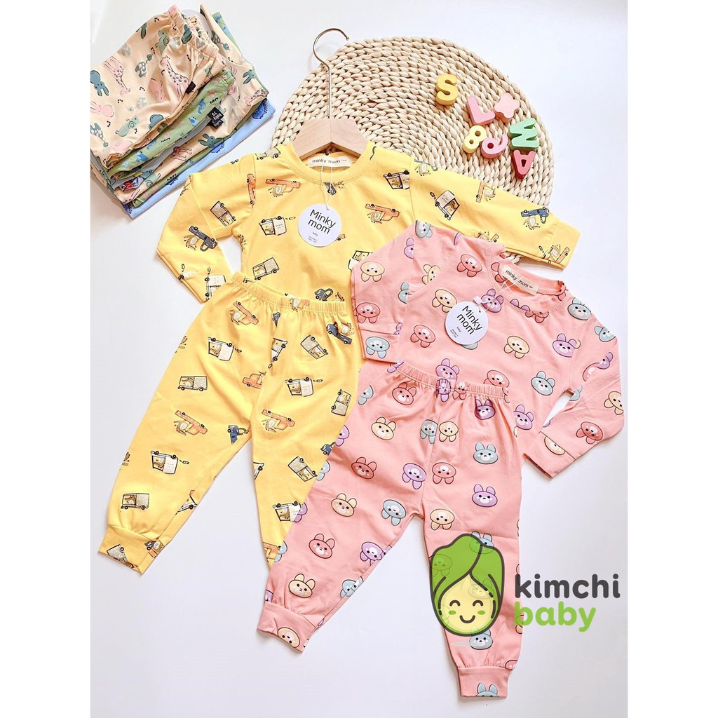 Bộ Dài Cotton Cao Cấp Hàng Minky Mom Họa Tiết Ô TÔ - Khủng Long Cho Bé (6-19kg) MKM02