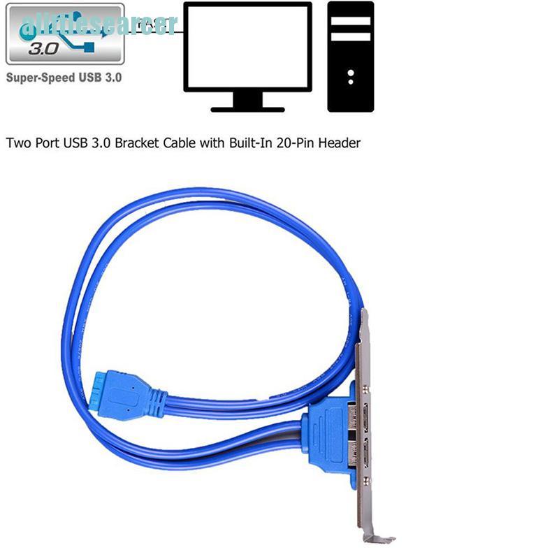 Cáp Chuyển Đổi 2 Cổng Usb 3.0 Sang Bo Mạch Chủ 20pin