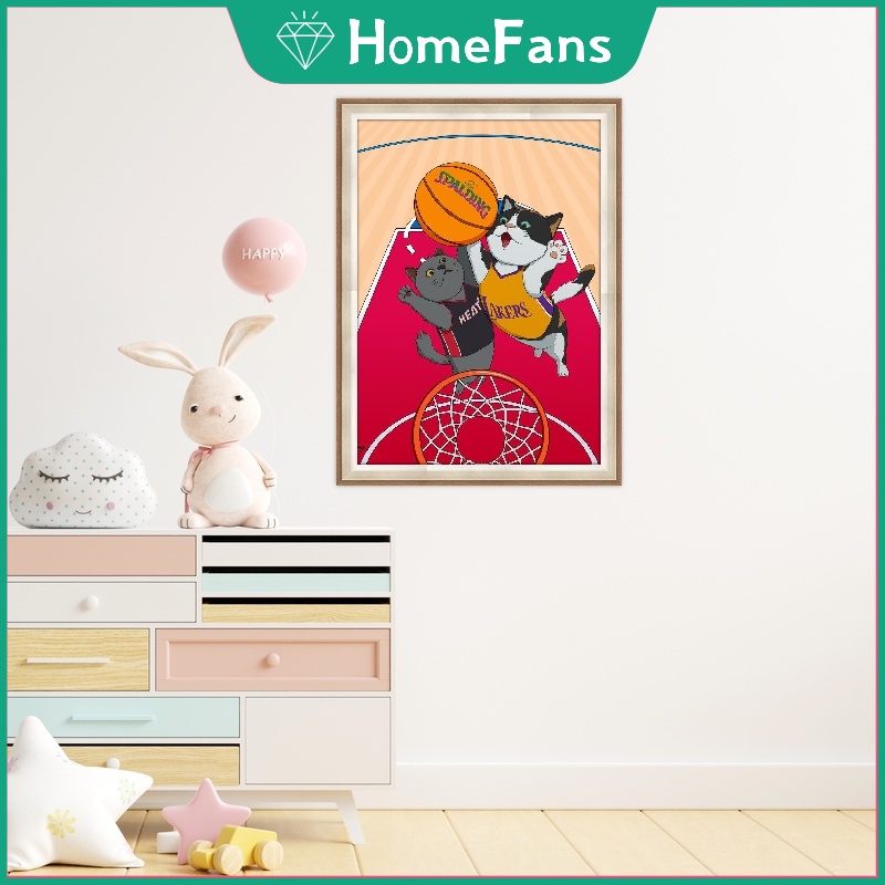 Bộ tranh đính đá diy hình mèo dễ thương 30x40cm