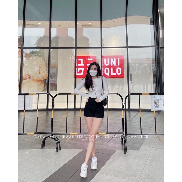 (Ảnh thật) Quần short thô chéo dáng ôm cạp cao kéo khoá the.sweaterweather TSW | BigBuy360 - bigbuy360.vn