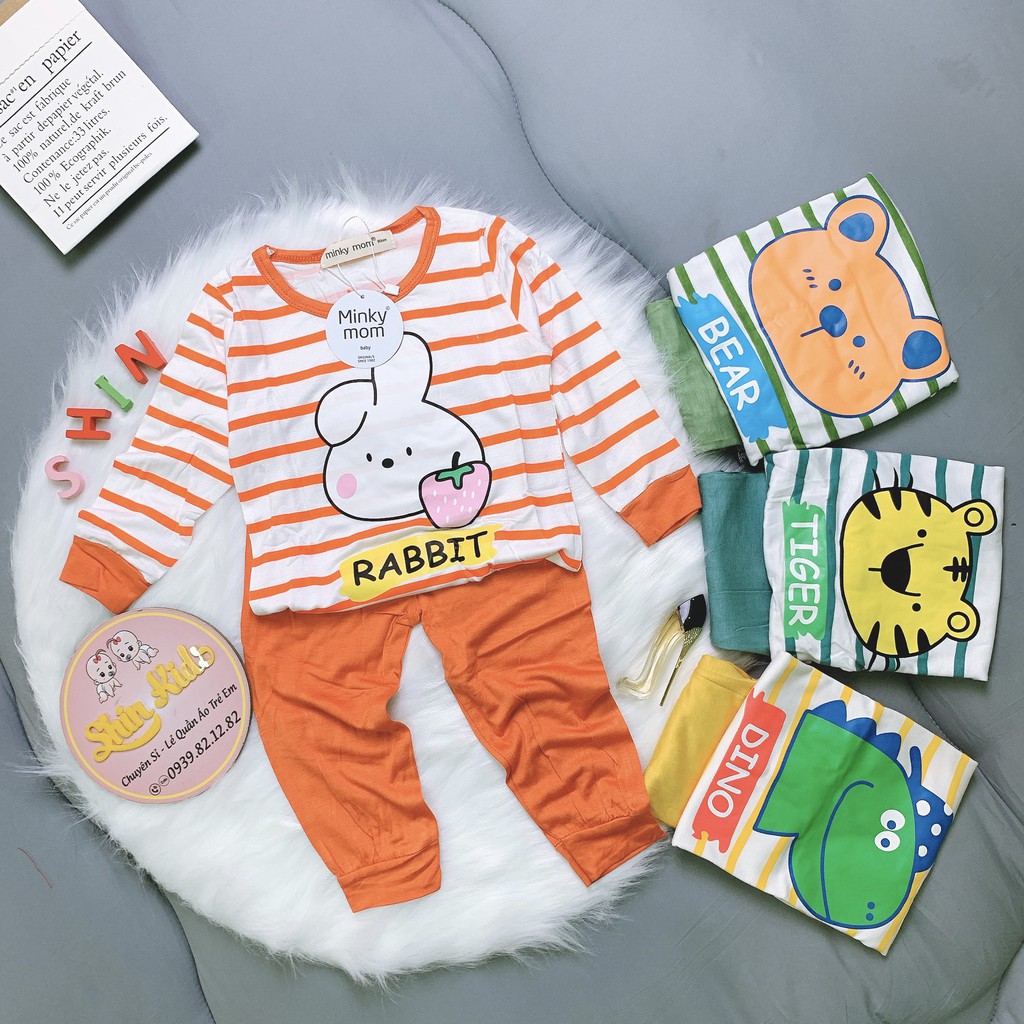 Set Đồ Bộ Dài Thun Lạnh Minky Mom Dành Cho Bé Trai - Bé Gái (7-18kg) Shop Shin Kids