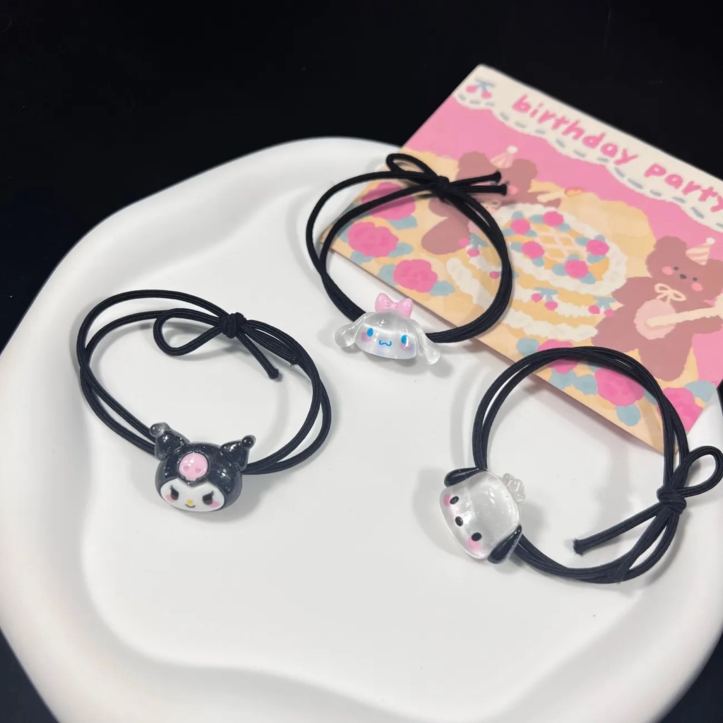 Dây Cột Tóc Trong Suốt Họa Tiết Hoạt Hình Dễ Thương