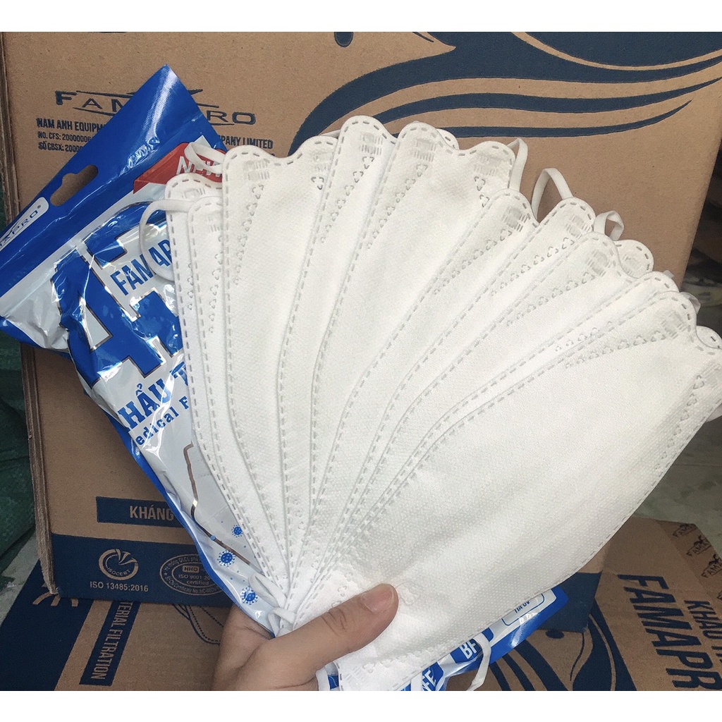 Túi 10 cái khâu trang KF94, khẩu trang 4D, tiêu chuẩn Hàn quốc