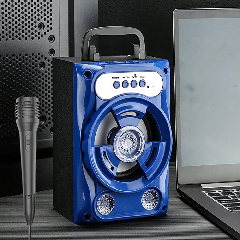 Loa bluetooth mini xách tay tặng kèm micro có dây, loa bluetooth nhỏ gọn âm thanh sống động. Bảo hành 12 tháng.