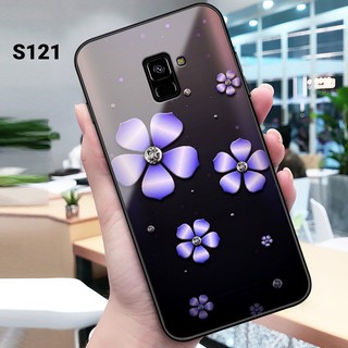 [HOT] Ốp lưng kính cường lực Samsung Galaxy A6/ A6 Plus/ A8/ A8 Plus in hình hoa lá sang trọng