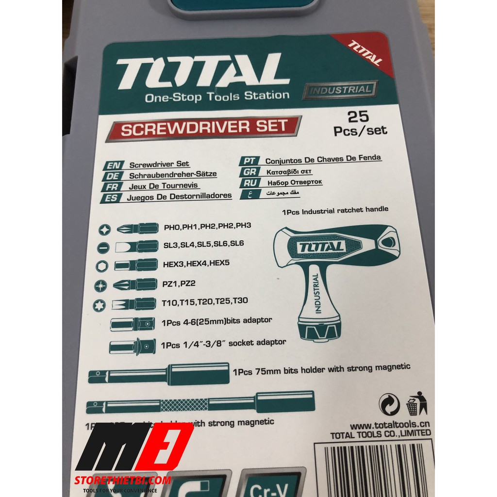 Bộ tua vít tự động đa năng 25 chi tiết Total