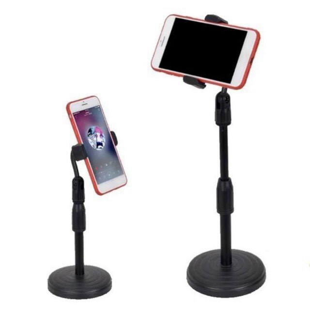 [Freeship] Giá đỡ điện thoại Microphone Stands, kẹp chống lưng 360 ,đế chân tròn để bàn, gia do tiện lợi đa năng