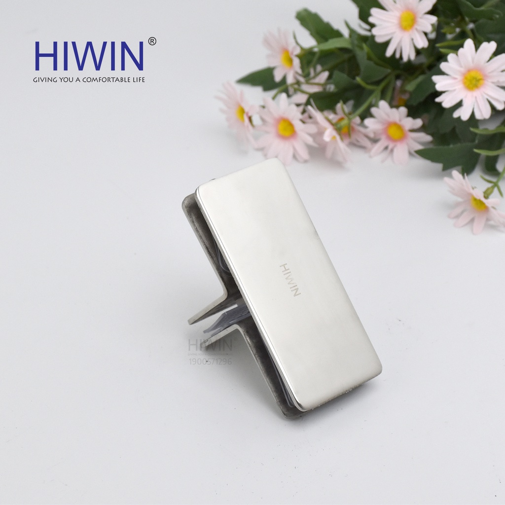 Kẹp kính chữ T phòng tắm kính đôi mặt gương inox 304 Hiwin FC-092