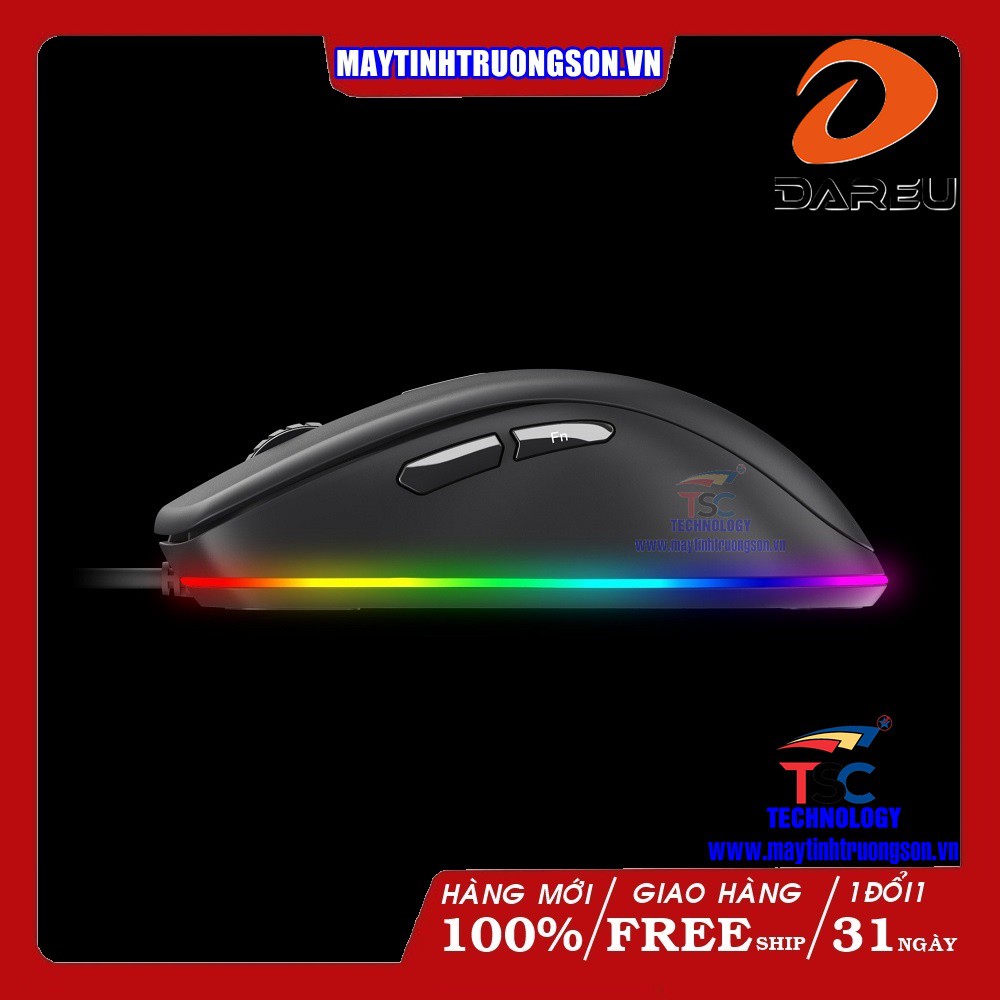Chuột Gaming DAREU EM908 (LED RGB, BRAVO sensor) | Kèm MousePad Dareu (440 X 350 X 4mm)