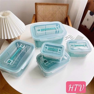 Hộp đựng đô tủ lạnh đa năng 2 lớp cao cấp- bộ set 5 rổ hộp đựng đồ đa năng cao cấp