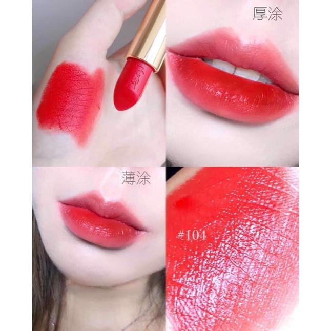 ( THANH LÝ )  Son YSL Rouge 104 Màu Đỏ Thuần ( 1/9/2022)