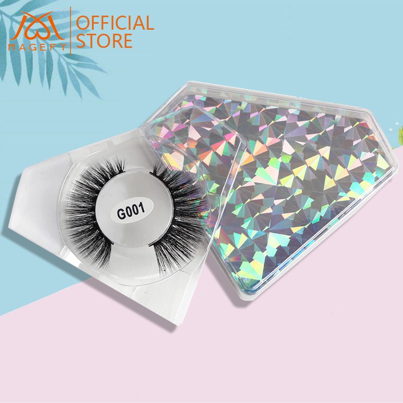MAGEFY Bộ 1 Cặp Lông Mi Giả Làm Bằng Thủ Công 3D Mi giả gân trong siêu phẩm cho đôi mắt long lanh