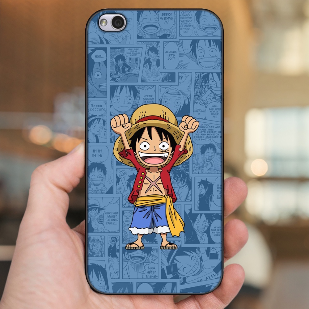 Ốp lưng Xiaomi Redmi 5A viền đen in hình Luffy One Piece