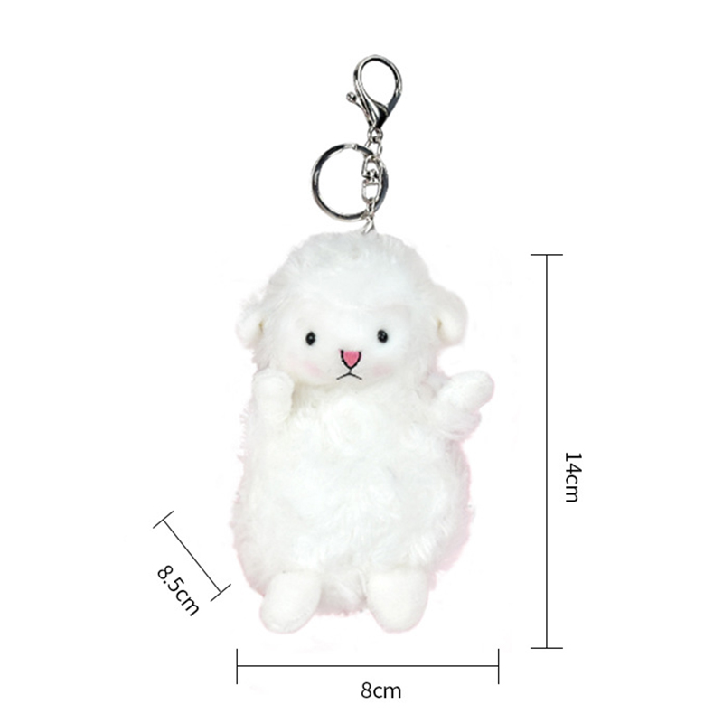 Ins Net Red Cute Little Wool Velvet Pendant Little Sheep School Bag Ornaments Girl Key Chain Gift MM