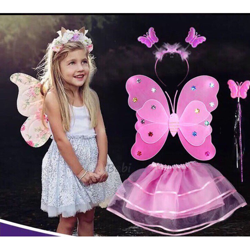 Bộ váy cánh bướm thiên thần cho bé