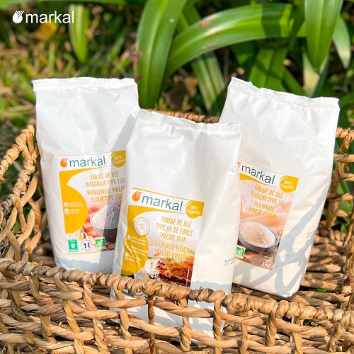 Bột mì hữu cơ T65 Markal 1kg (Protein &gt; 13%) dùng làm bánh mì, bánh ngọt