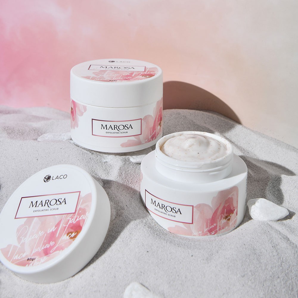 Tẩy da chết Marosa Scrub Laco - Tẩy da chết chiết xuất hoa hồng làm sạch và mịn da, giúp da trắng hồng rạng rỡ | BigBuy360 - bigbuy360.vn