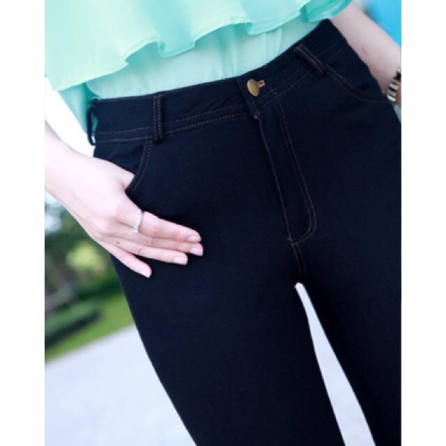 QUẦN LEGGING GIẢ JEAN LƯNG DÂY KÉO