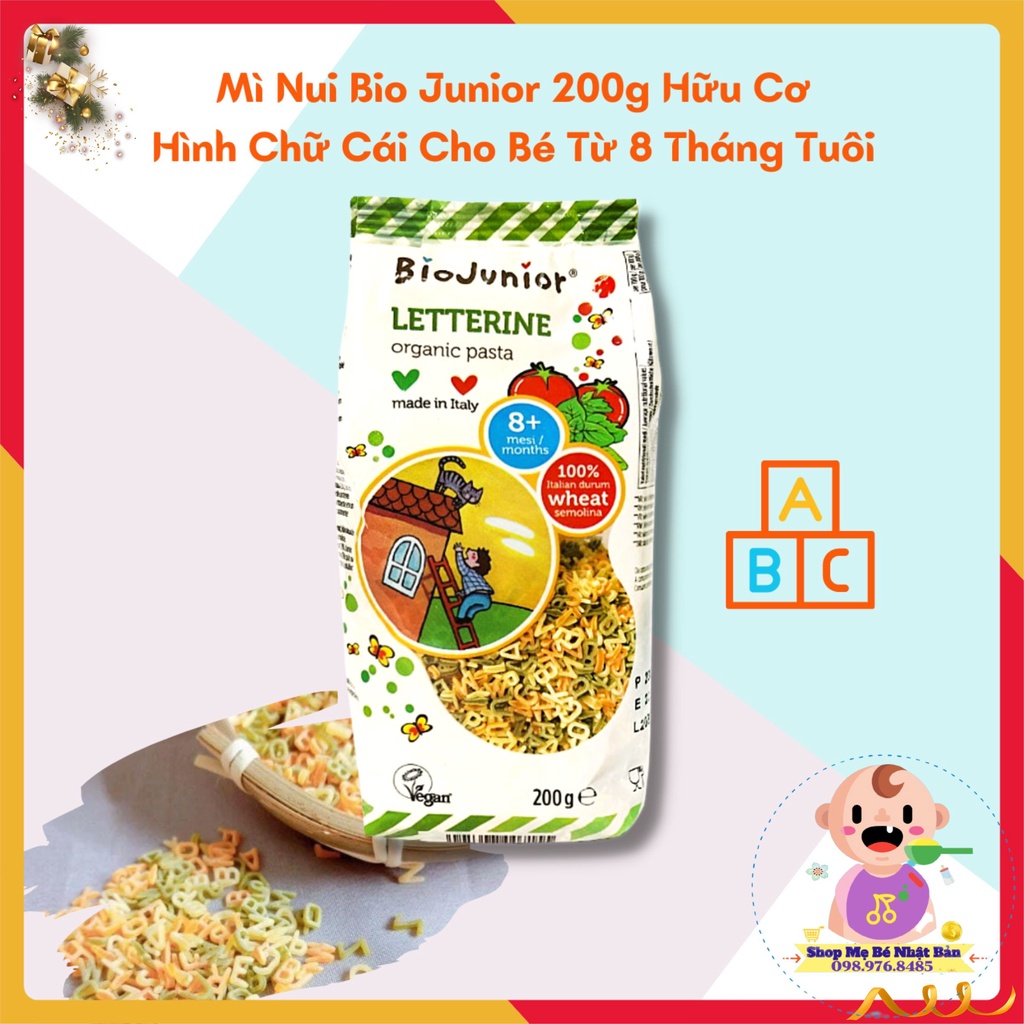 Mì Nui Bio Junior 200g Hữu Cơ Organic Cho Bé Ăn Dặm (Từ 8 - 10 tháng tuổi)