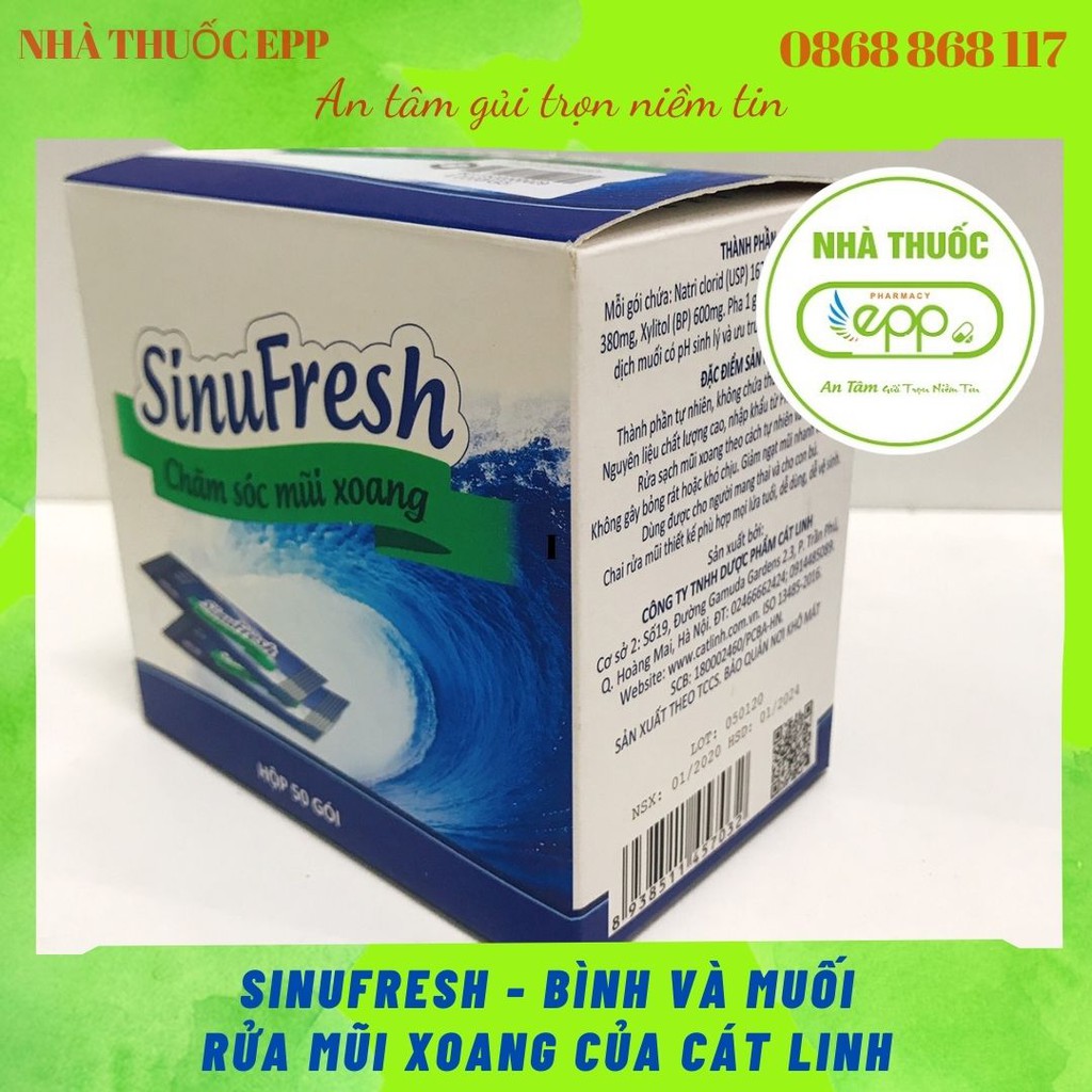 SINUFRESH - BÌNH VÀ MUỐI RỬA MŨI XOANG CỦA CÁT LINH