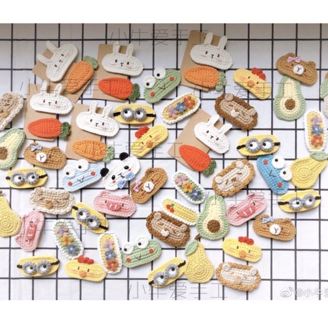 Kẹp tóc len handmade