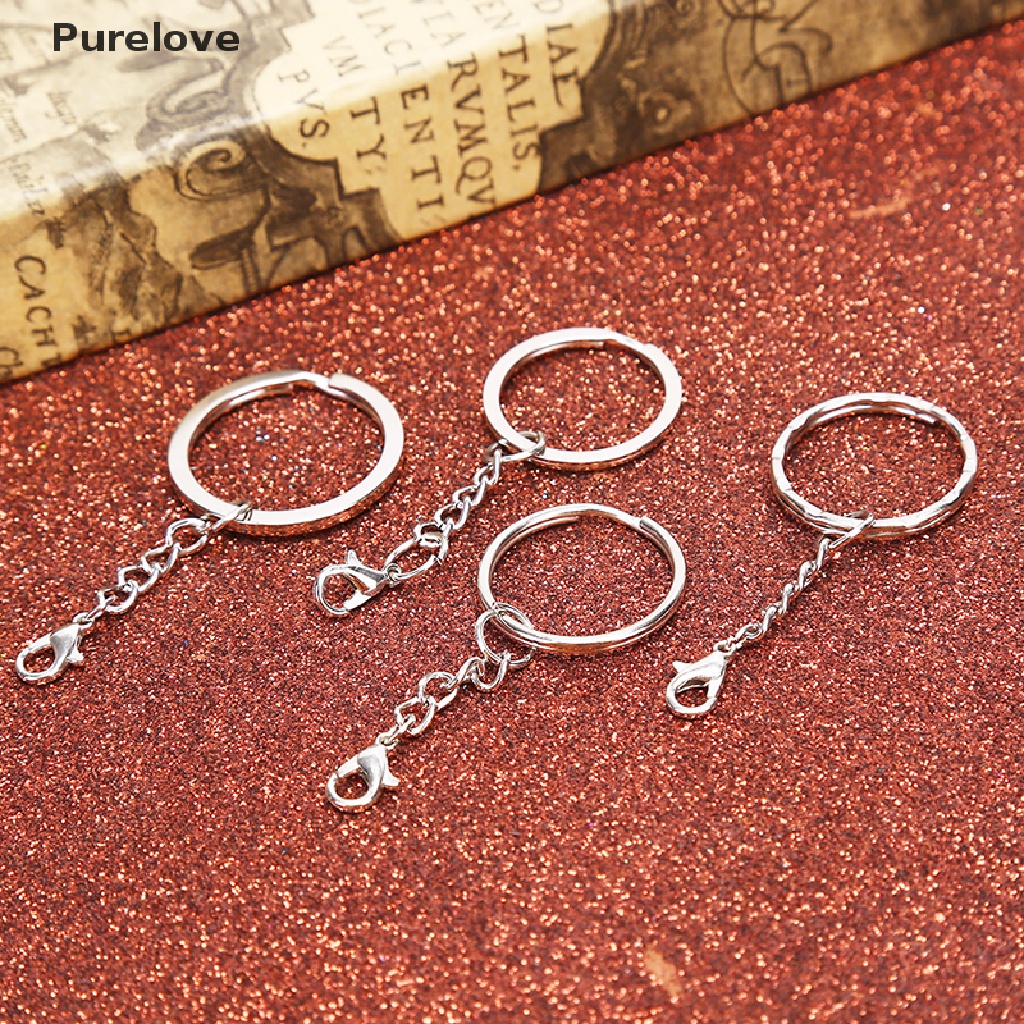 Bộ 10 Móc Khóa Bạc Bóng DIY