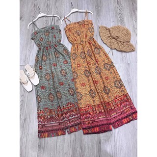 Bộ jum đi biển họa tiết thổ cẩm siêu xinh - vải lanh cực mát
