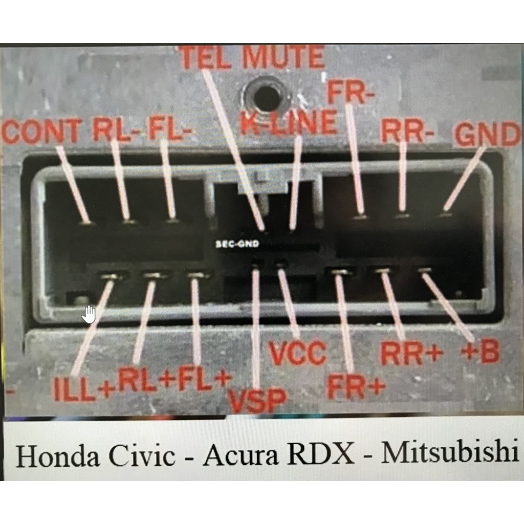 Rắc kết nối Nguồn  Loa cho CD, DVD ô tô Honda Civic - CRV - Acura RDX - Mitsubishi