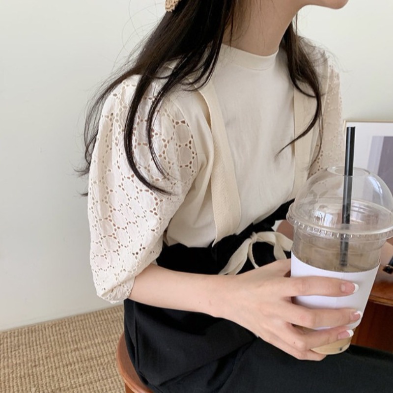 Set Áo Tay Phồng Và Quần Yếm Phong Cách Hàn Quốc 2021 Cho Nữ | BigBuy360 - bigbuy360.vn