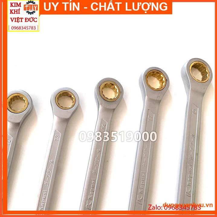 Bộ cờ lê vòng miệng tự động đảo chiều hãng Kapusi Nhật Bản 7 chi tiết - Bộ cờ lê tròng cóc Kapusi (Bộ chìa khóa)