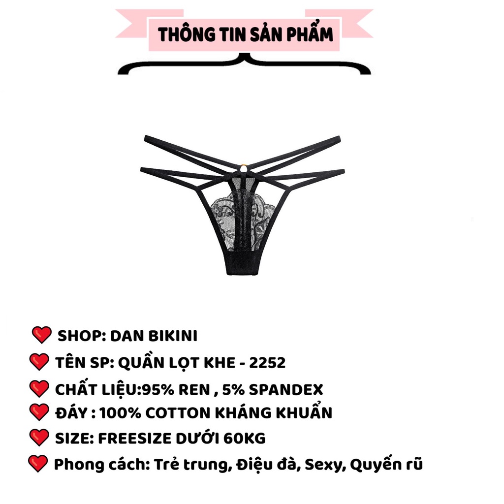 Quần Lót Lọt Khe Ren Sexy - Quần Lọt Khe Nữ Ren cao cấp thiết kế dây đan sexy gợi cảm thoáng mát MÃ 2252