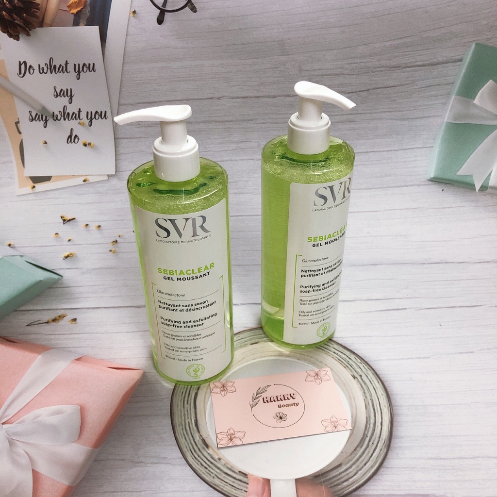 Sữa rửa mặt SVR 400ml Hanny Beauty SVR Sebiaclear Gel dành cho da dầu da nhạy cảm và da mụn | BigBuy360 - bigbuy360.vn