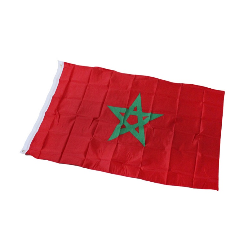 Cờ Morocco Bằng Polyester Dùng Trang Trí Ngày Hoặc Sử Dụng Hàng Ngày