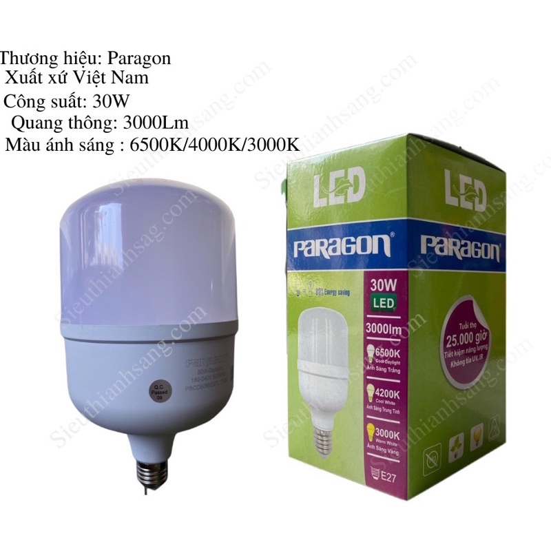 Bộ bóng đèn PARAGON tiết kiệm điện công suất - sáng trắng/sáng trung tính
