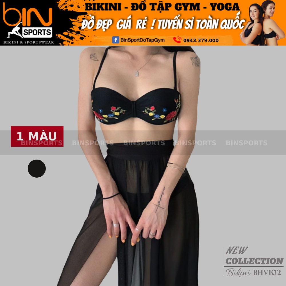 Bikini 2 Mảnh Kèm Chân Váy Voan Sexy Bin Sports BHV102