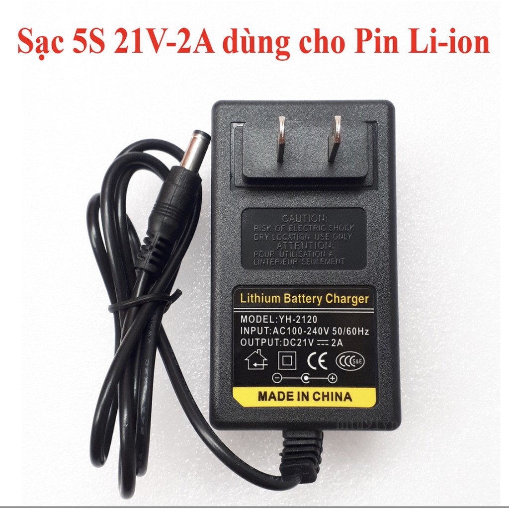 Sạc 5S 21V - 2A dùng cho Pin Li-ion (Lithium-ion) , Có Đèn Báo Đầy Pin