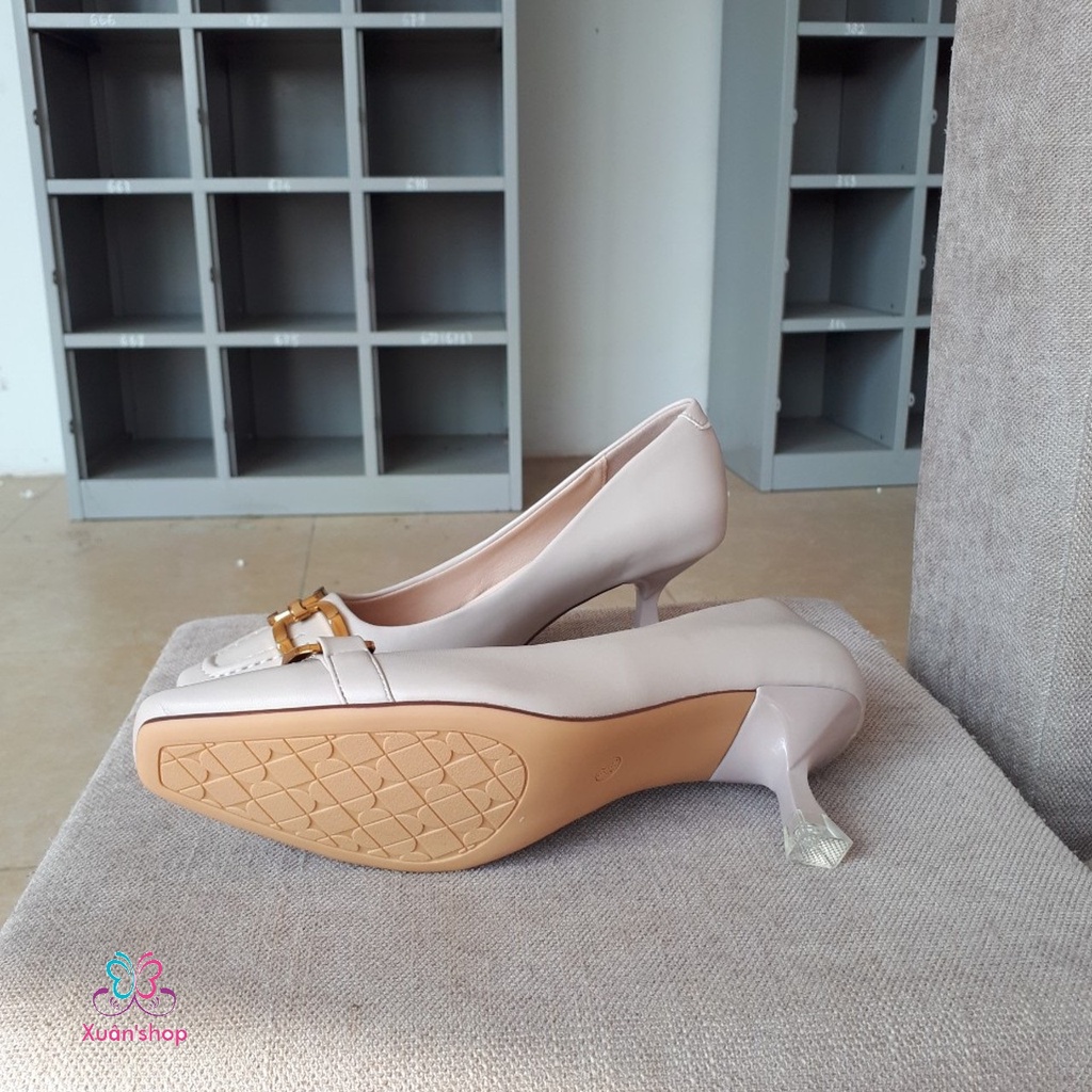Giày cao gót Dusto da trơn mịn, gót nhọn cao 6cm (size 37-235)