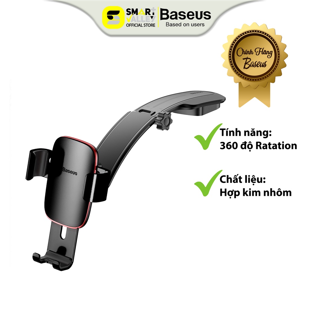 Giá Đỡ Điện Thoại Baseus Metal Car Holder Stand Gravity Air Vent Mount GPS Car Holder, Hợp Kim Nhôm, Quay 360 Độ, Có GPS