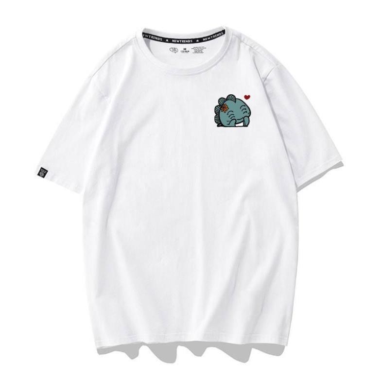 [Hàng Xịn, Giá Tốt] Áo Phông Thun Nữ Tay Ngắn Icon Họa Tiết Khủng Long Hàn Quốc - Unisex - Cotton - Mã AT035