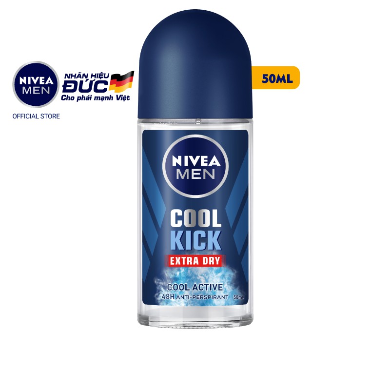 Combo 2 lăn ngăn mùi NIVEA MEN Cool Kick Mát Lạnh Thơm năng động (50ml/chai) 82886