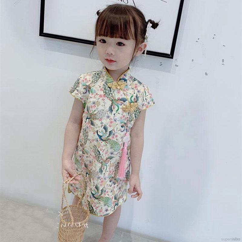 Đầm sườn xám phong cách Trung Hoa cho bé gái