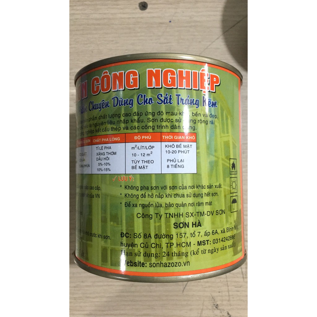 Sơn chuyên dụng cho sắt tráng kẽm Kim Long 1kg - Màu xám