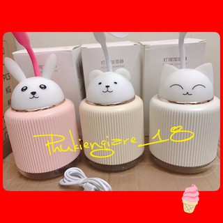 [ RPH-J21 ] Quạt mini sạc điện để bàn siêu xinh có đèn led+ phun sương tự động cao cấp