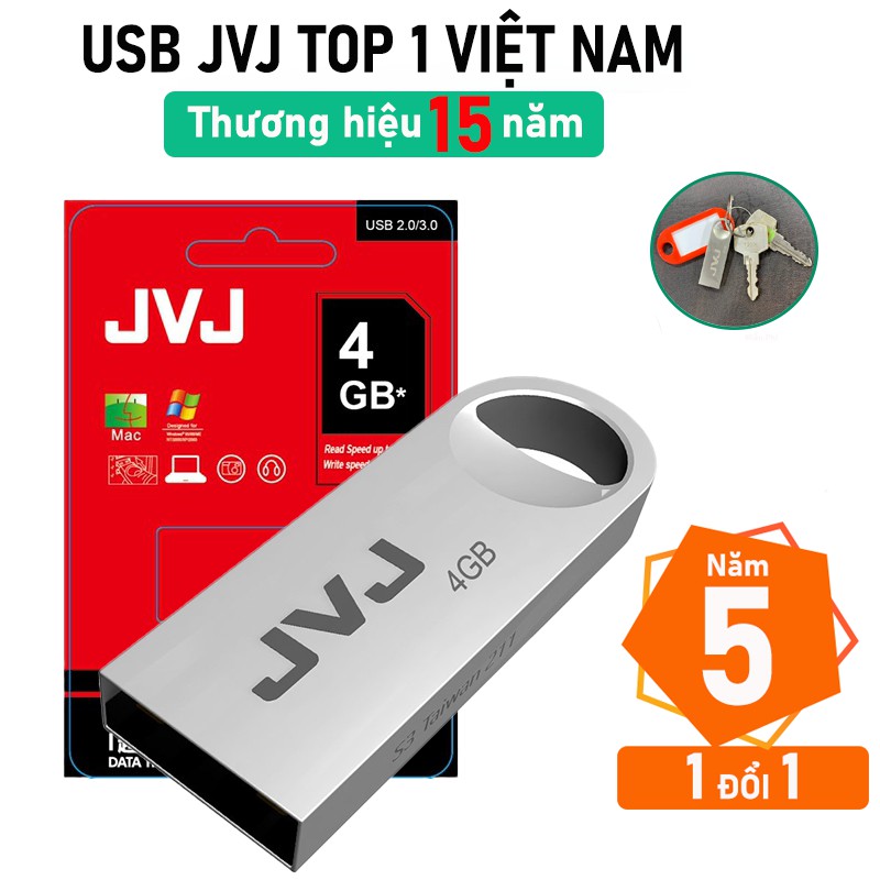 USB 4Gb JVJ S3 siêu nhỏ vỏ kim loại - tốc độ 25MB/s Vỏ Kim Loại chống nước ổn định Bảo hành 5 năm chính hãng