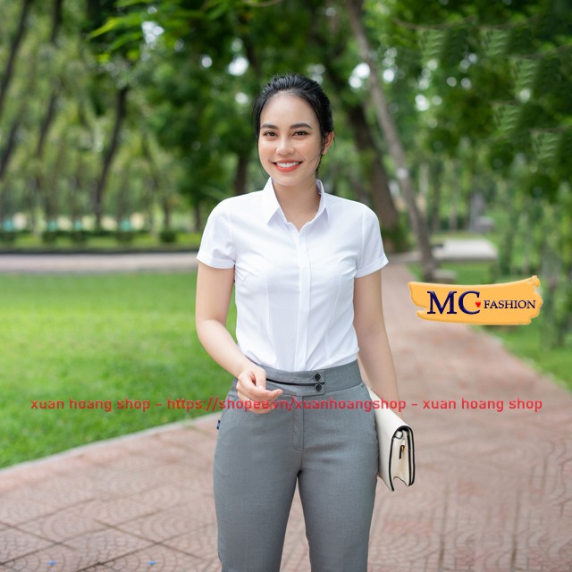 Áo Sơ Mi Trắng Nữ Đẹp Công Sở, Tay Ngắn Cộc Mc Fashion, Size Đủ, Chất Liệu Vải Co Giãn Nhẹ, Mát A0068, A0074, A280