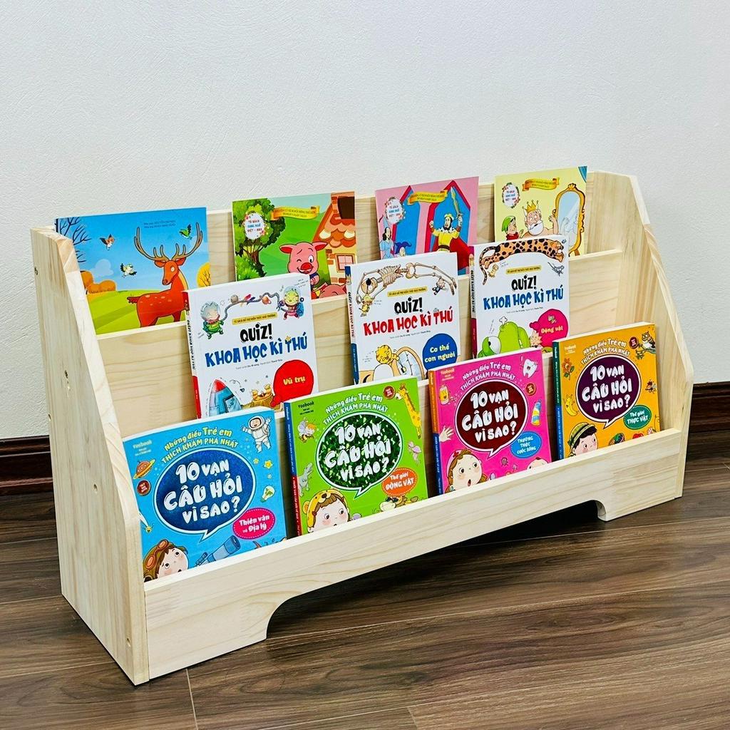 Kệ Đựng Sách Đa Năng Gỗ Thông Tự Nhiên Nhập Khẩu Cao Cấp,An Toàn Cho Bé Khi Dùng!